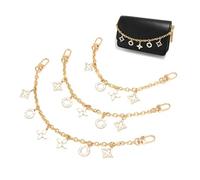 XFSRG 3 Piezas Cadena para Bolso Set Cadena Dorada para Bolso Correas de Corta Esmaltadas con Dije Flor Extensor para Cadenas de Repuesto Bolsos de Hombro (Blanco)