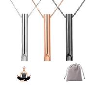 XFSRG 3 Piezas Collar De Respiración En Acero Inoxidable Mujer Cadena hombre Con Organizador Colgante Hombre Breathing Necklace Para Aliviar El Estrés Y Ansiedad(3 colores)