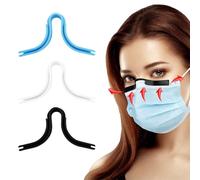 XFSRG 3 Piezas de Puente Nasal Antivaho Compatible con Todo Tipo de Gafas Reutilizables de Silicona Antivaho (Negro, Blanco,Azul)