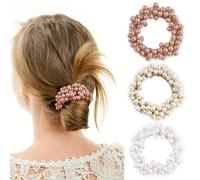 XFSRG 3 Piezas Gomas Del Cabello Para Mujeres Con Perlas Cordón Cabello Como Joyas Fantasía Para Cola De Caballo Mujeres Niñas