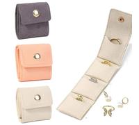 XFSRG 3 Piezas Mini Joyeros Mujer Organizador Portátil Plegable Joyero Viaje Estuche Compacto Almacenamiento Pequeño para Anillos Pendientes Collar