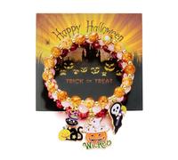 XFSRG 3 Piezas Pulsera Halloween Colgante Fantasma de Calabaza y Murciélago Pulseras para Parejas Accesorios Festivos