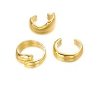 XFSRG 3 Piezas Pulsera Mujer Ajustable Diseño Abierto Ancho Pulseras Elegante Estilo Minimalista Joyería Regalo para Vida Diaria Bodas (Oro #2)