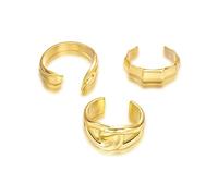 XFSRG 3 Piezas Pulsera Mujer Ajustable Diseño Abierto Ancho Pulseras Elegante Estilo Minimalista Joyería Regalo para Vida Diaria Bodas (Oro #4)