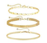 XFSRG 3 Pulsera Gruesa de oro de 14K Quilates para Mujer Estilo Serpiente Fino Cuba Trendy Joyería para Combinaciones Layering y Regalos Sofisticados