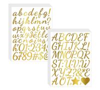 XFSRG 30 Hojas Pegatinas de Letras Números y Notación Letras Adhesivas de Vinilo Set de Pegatinas de Letras Brillantes para Manualidades Puerta Buzón Letrero Cuaderno (Dorado)