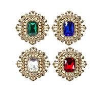 XFSRG 4 Broche Retro para Mujer Broche de Flores Victoriano con Perlas Cristales Joyería Elegante para Bodas y Fiestas Bisutería Fina Regalo Madre y Abuela