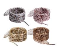 XFSRG 4 Pares Cordones Zapatillas Leopardo Estilo Encaje de Colores para Zapatos Deportivos y Casual Diseño Elegante y Moderno Perfecto (100cm)