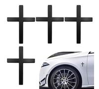 XFSRG 4 Piezas 3D Cruz Pegatinas Coche de Metal Creativas Calcomanías Decoración Insignia para Coche Motocicleta(Negro)