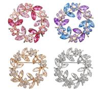 XFSRG 4 Piezas Broche Mujer Broches de Flores Pin Vintage Cristal Elegantes Broches y Pines para Mujer Accesorios de Moda para Bodas y Fiestas