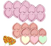 XFSRG 4 Piezas Caramelos Moldes Silicona con Palito Corazón Estrella Molde Chocolate Creativo y Adorable para Hacer Piruletas Caseras