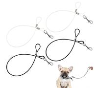 XFSRG 4 Piezas Correa Perro Cable de Acero Resistente Antimordeduras Gancho Giratorio de 360 Grados Apto para Gatos y Perros