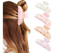 XFSRG 4 Piezas Estrellas Luna Pinzas Antideslizantes para Mujer Hair Clips Cabello Grueso Abundante Largo Fino Rizado Accesorios para Peinados Niñas