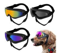 XFSRG 4 Piezas Gafas para Perros de Sol Estilo Deportivo Envolvente Perro Protección UV de Moto Gafas Impermeables para Perros