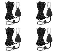 XFSRG 4 Piezas Trinquete de Cuerda Reflectante 4 mm x 4 m Cuerda de Tienda Ajustable para Camping Toldos Ropa o Luces de Cultivo para Plantas de Interior