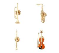 XFSRG 4 Unidades Broche de Instrumento Musical Flauta Saxofón Trompeta