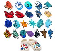 XFSRG 46 Piezas Pins para Crocs Animales Marinos Adornos Zapatos Shoe | Charms Crocs para Zuecos Adornos de Zapatos de Sandalias Charms de PVC Resistentes para Niños y Adultos