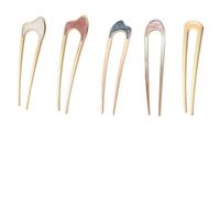 XFSRG 5 Horquillas Elegantes Forma U Nácar Decorativas Pasadores Cabello Metálicos Accesorios Peinado Moños Recogidos Dorados