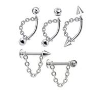 XFSRG 5 Piezas Piercing Ombligo con Cadena Banana Bananabell Barra Plátano Joyería Piercing para Labio Oreja y Ombligo Estilo Punk