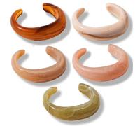 XFSRG 5 Piezas Pulsera de Acrílico Vendimia para Mujer Brazalete Geométrico Vintage Apertura Brazalete Apilable Ajustable Joyería para Las Mujeres