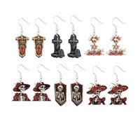 XFSRG 6 Pares Pendientes Mujer Halloween Esqueleto, Cruz, Lápida, Estilo Gótico Regalo y Accesorio para Fiestas de Disfraces para Mujer y Adolescente