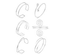XFSRG 6 pcs Juego de Pulseras Punk Brazalete con Textura de MúLtiples Enrollada En Capas Pulsera Abierta para ei Brazo para Mujeres y NiñAs(#B)