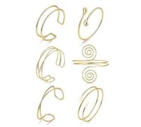 XFSRG 6 Piezas Brazalete Abierto Ajustable para Mujer Formas Geométricas Punk Brazaletes Abiertos Anchos Pulsera de Bobina Ajustable Brazaletes Brazo Abiertos Joyería de Muñeca
