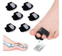 XFSRG 6 Piezas Corrector Dedo Martillo Nailon Férula para Dedos Pie Separador de Dedos Protector para Pies Enderezador Ortopédico para Soporte (Negro)