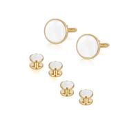 XFSRG 6 Piezas Gemelos Camisa Hombre de Concha Perla Elegante Joyas de Camisas y Trajes Regalo para Negocios Boda(Set B)