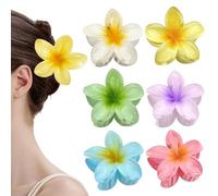 XFSRG 6 Piezas Pinzas Pelo Flor Mujer Fijación de Estilo Hawaiano Agarre Fuerte Antideslizantes Coloridos Plástico Grande Clip para Mujeres Niñas Diario Fiesta Boda Playa Viajes