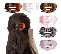 XFSRG 6 Piezas Pinzas Pelo Mujer Elegantes Corazón Planas Antideslizantes Horquillas Francesas para Cabello Grueso y Fino(Multicolor C)