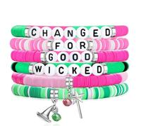 XFSRG 6 Piezas Pulsera Mujer Wicked Pulseras de la amistad Colorida Con Letras Y Charms Pulsera Para Joyas De Mujer Para Todas Las Ocasiones