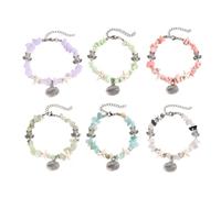 XFSRG 6 Piezas Pulseras Mujer Estilo Marino Piedras Naturales Conchas y Estrellas de mar Pulsera de Verano para Vacaciones en la Playa