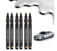 XFSRG 6 Piezas Rotuladores Cromados Metálicos Chrome Espejo Resistentes al Agua Lápiz de Retoque Coche Rotuladores para Manualidades Metal DIY (Set 2)
