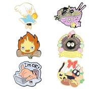 XFSRG 6 Pines Esmaltados Lindos Kawaii Broches de Dibujos Animados Japoneses Duradero Regalo para Niñas Niños Amigos