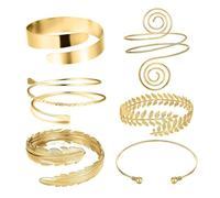 XFSRG 6 Pulseras para Mujer, Juego de Pulseras Brazaletes Hojas Exageradas personalizado Bohemias, Vintage, Ajustables, Apilables, JoyeríA Brazo para Fiesta Boda（Oro）