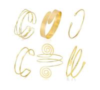 XFSRG 6 Stück Brazalete de Brazo Superior Pulsera de para Mujer Brazalete Abierto el Brazo Superior Estilo Espiral Ajustado Accesorio para Fiesta Boda Festival