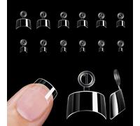 XFSRG 600 Piezas Puntas de Uñas Postizas con Mango en Caja Uñas 12 Tamaños Postizas Nail Art Tips Francesa Falsas Acrílico Uñas para Manicura y Diseños Uñas DIY