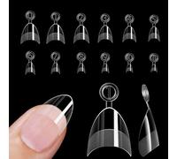 XFSRG 600 Piezas Puntas de Uñas Postizas con Mango en Caja Uñas 12 Tamaños Postizas Nail Art Tips Francesa Falsas Acrílico Uñas para Manicura y Diseños Uñas DIY