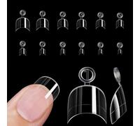 XFSRG 600 Piezas Puntas de Uñas Postizas con Mango en Caja Uñas 12 Tamaños Postizas Nail Art Tips Francesa Falsas Acrílico Uñas para Manicura y Diseños Uñas DIY