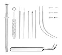 XFSRG 7 Agujas Herramientas de Inserción Piercing Kit Cambio de Piercings Piercing Taper Pinzas para Piercings con 1 Agarrador 1 Pinza y Agarrador Largo para Nariz Labio Oreja Ceja Ombligo