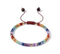 XFSRG 7 Chakras Pulsera Mujer Brazalete Ajustable con Piedras Naturales Pulseras de Cuentas Multicolor Joyeria Espiritual para Mujer Accesorios para Yoga Meditacion