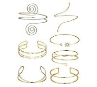 XFSRG 7 Piezas Pulseras Mujer Forma Geométrica Sencilla Brazalete para el Antebrazo Ajustable para el Día a Día Playa y las Fiestas