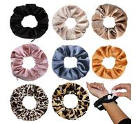 XFSRG 8 Piezas Bandas para el Cabello Scrunchies Coletero Scrunchie Terciopelo Elastics Crunchies Pelo de Flexible para Niña Mujer (Set 1)