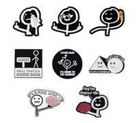 XFSRG 8 Piezas Broches de Dibujos Animados Esmaltados Broches para Decoración de Ropa Pins Insignias Broche Solapa Figura Palo Gracioso Mochila Bolso Sombrero Chaqueta Accesorios para Mujer Hombre