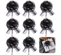 XFSRG 8 Piezas Decoración De Lazo Satén Regalo Cara para Navidad para Envolver Regalos Bodas Fiestas Navidad Cumpleaños Decoraciones Florales(Negro)