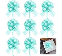 XFSRG 8 Piezas Decoración De Lazo Satén Regalo Cara para Navidad para Envolver Regalos Bodas Fiestas Navidad Cumpleaños Decoraciones Florales(Azul)