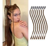XFSRG 8 Piezas Extensiones Pelo Natural Trenzas Clip Sintetico para Trenza Extensiones Pelo Natural Crochet Braiding Hair Accesorio Peinados Crochet Cabello Africano Postizo (Marrón Claro)