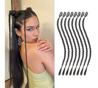 XFSRG 8 Piezas Extensiones Pelo Natural Trenzas Clip Sintetico para Trenza Extensiones Pelo Natural Crochet Braiding Hair Accesorio Peinados Crochet Cabello Africano Postizo (Negro)