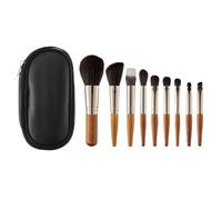 XFSRG 9 Piezas Brochas Maquillaje Profesionales Mango Madera Cerdas Suaves Estuche Portátil Conjunto Completo Herramientas Cosméticas